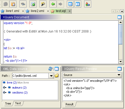 editix xquery editor