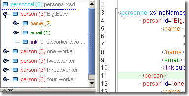 xml editor node coloration