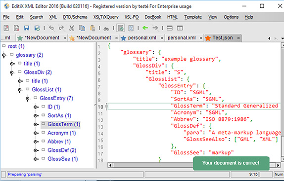 editix JSON editor