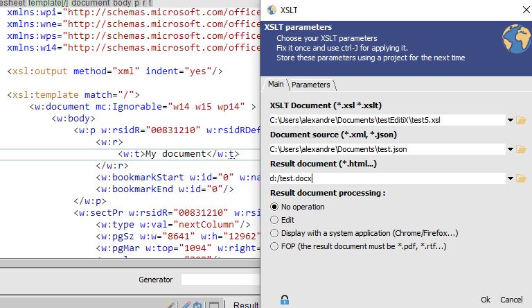 xslt editor for docx