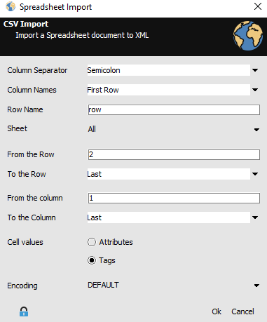 import excel file to xml